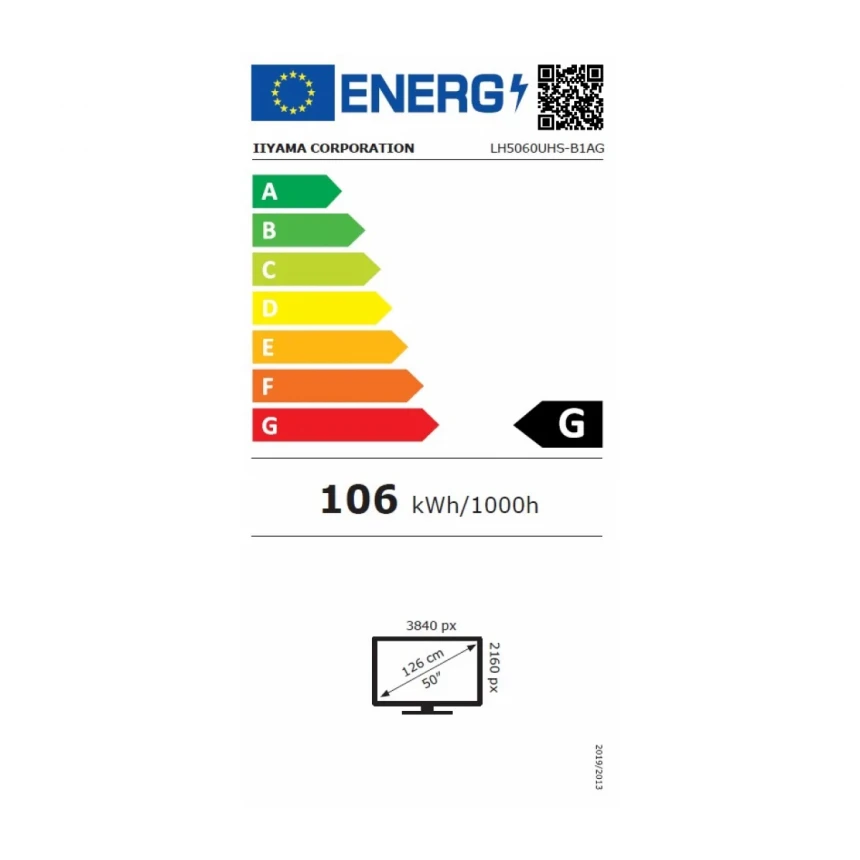 Digitalni ekran 50" Iiyama LH5060UHS-B1AG IPS 3840x2160/Android 11/60Hz/8ms/HDMI