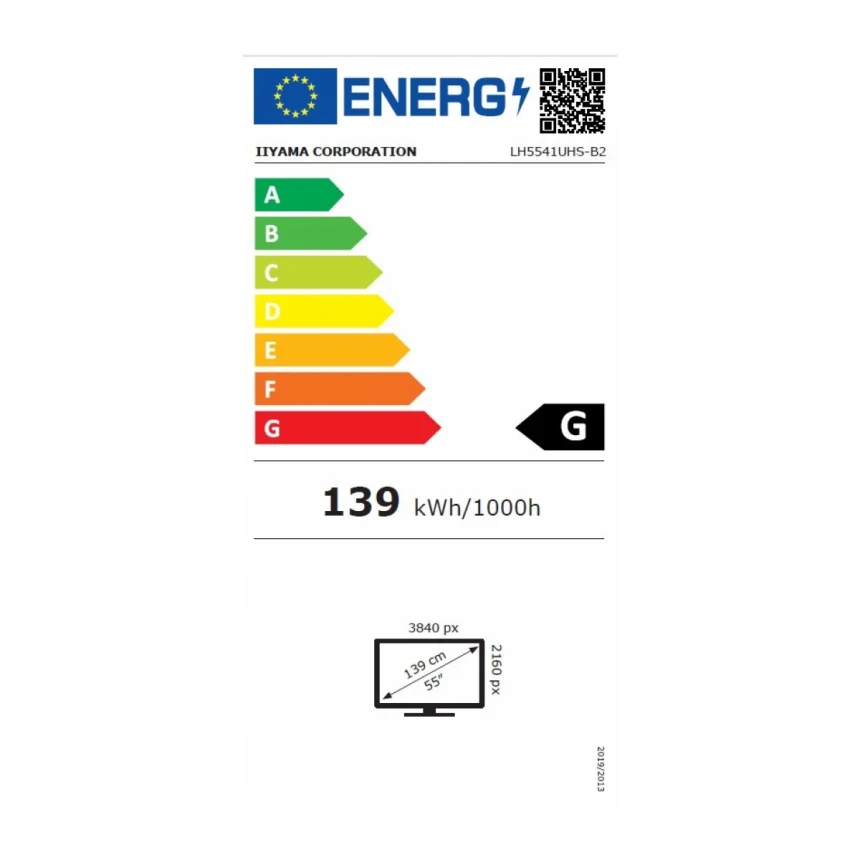 Digitalni ekran 55" Iiyama LH5541UHS-B2 IPS 3840x2160/8ms/HDMI/VGA/USB/zvucnici