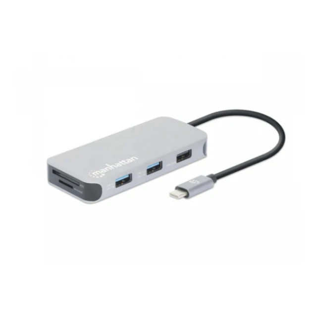 Docking station Manhattan 130615 8in1 USB-C - HDMI/3xUSB/CR/LAN/PD 100W