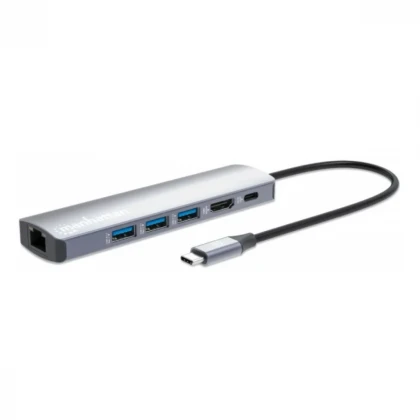 Docking station Manhattan 153959 6in1 USB-C - HDMI/3xUSB/GLAN/PD 100W