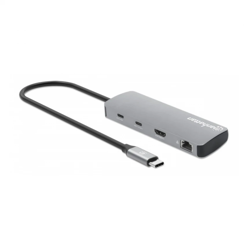 Docking station Manhattan 190459 9in1 USB-C - 1xHDMI/5xUSB/LAN/CR/PD 100W