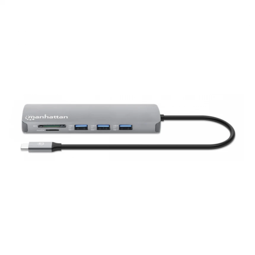 Docking station Manhattan 190459 9in1 USB-C - 1xHDMI/5xUSB/LAN/CR/PD 100W