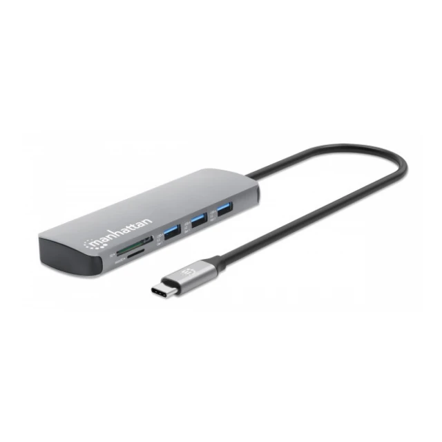 Docking station Manhattan 190459 9in1 USB-C - 1xHDMI/5xUSB/LAN/CR/PD 100W