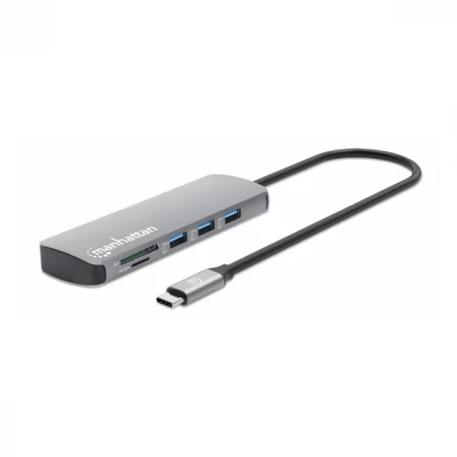 Docking station Manhattan 190459 9in1 USB-C - 1xHDMI/5xUSB/LAN/CR/PD 100W