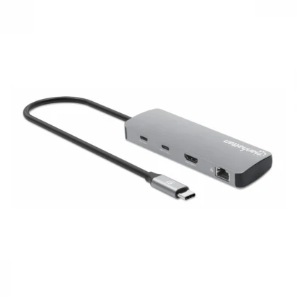 Docking station Manhattan 190459 9in1 USB-C - 1xHDMI/5xUSB/LAN/CR/PD 100W