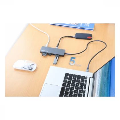Docking station Manhattan 190459 9in1 USB-C - 1xHDMI/5xUSB/LAN/CR/PD 100W