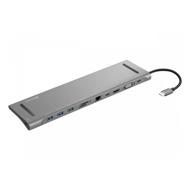 Docking station Sandberg 10in1 USB-C - HDMI/VGA/LAN/3xUSB 3.0/USB C 136-31