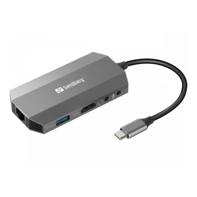 Docking station Sandberg 6in1 USB-C - HDMI/USB 3.0/USB C/LAN PD 136-33