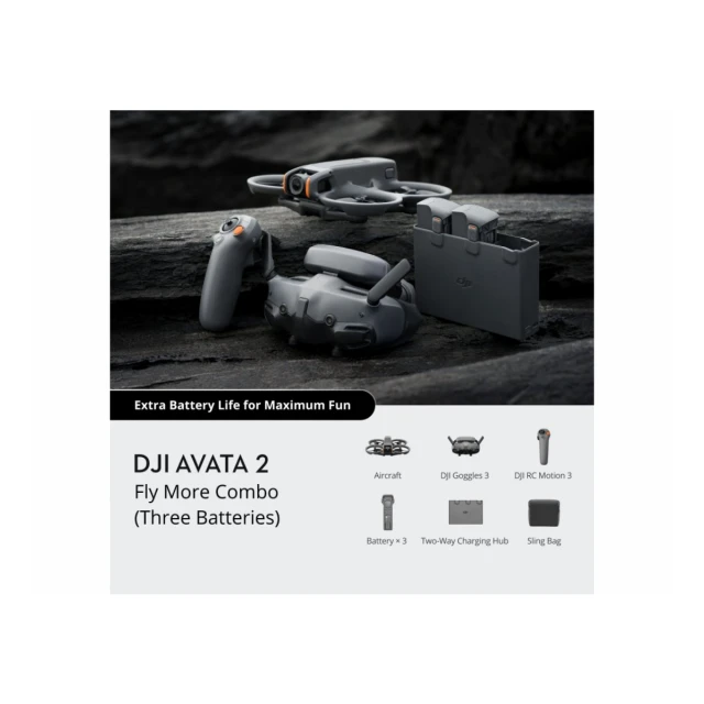 Dron DJI Avata 2 Fly More Combo (Three Batteries)