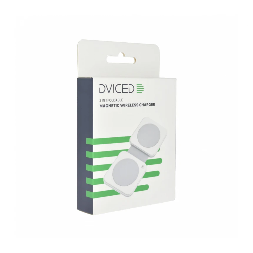 Dviced 2-u-1 preklopni magnetic bežični punjač - White