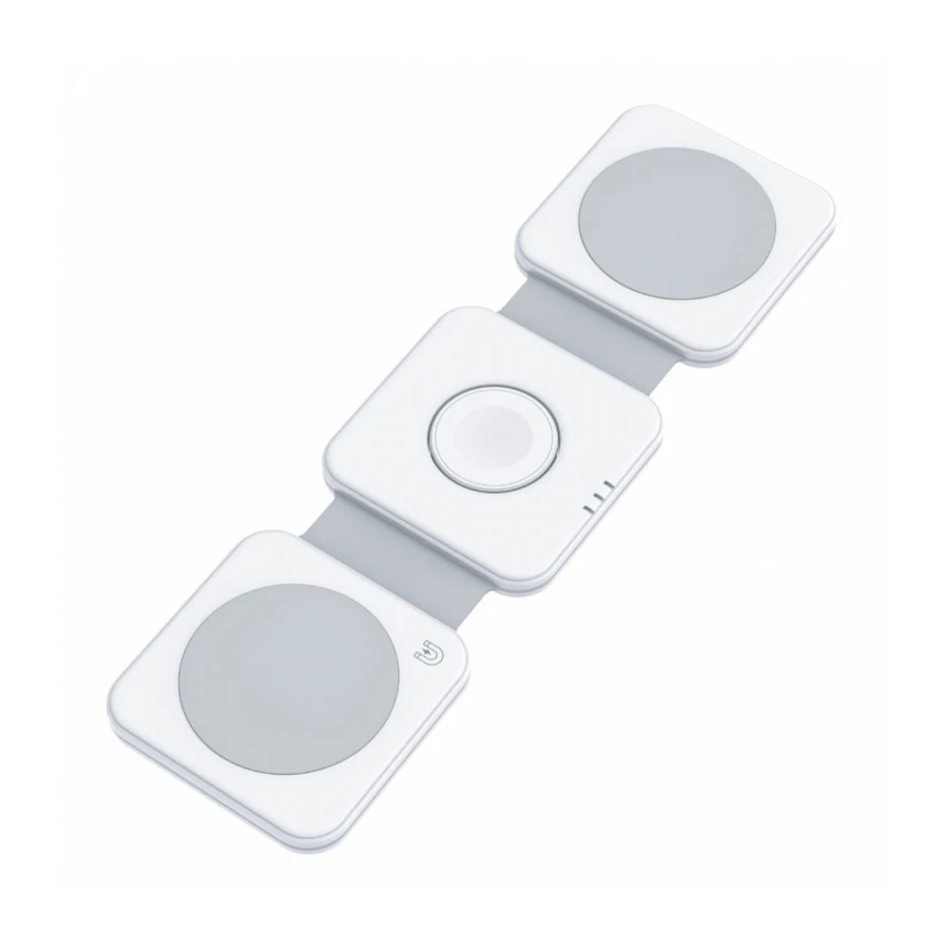 Dviced 3-u-1 preklopni magnetic bežični punjač - White