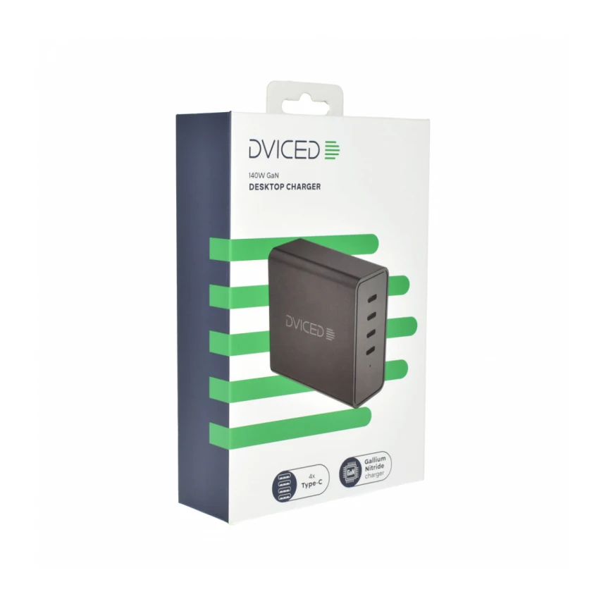 Dviced Desktop punjač 140W GaN 4C EU - Black