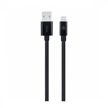 Dviced kabl USB-A na Lightning Nylon Textile 0,25m - Black