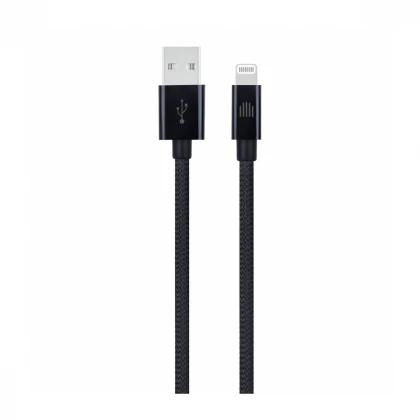 Dviced kabl USB-A na Lightning Nylon Textile 1,25m - Black
