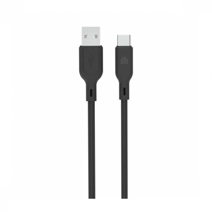 Dviced kabl USB-A na USB-C silicone 1,25m - Black