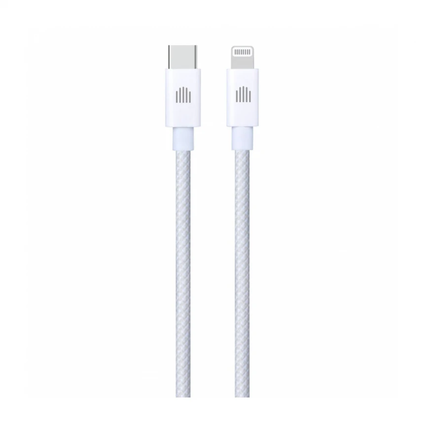 Dviced kabl USB-C na Lightning Nylon Textile 1,25m - White