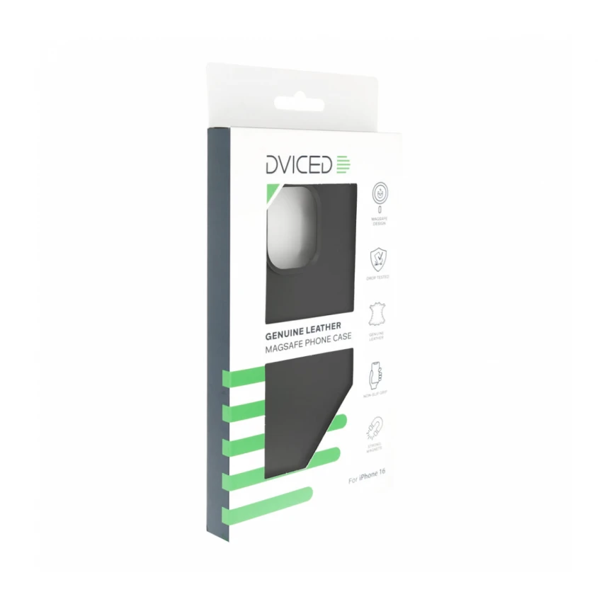 Dviced Leather maska sa MagSafe-om za iPhone 16 - Black