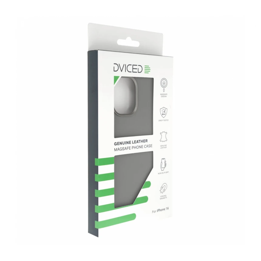 Dviced Leather maska sa MagSafe-om za iPhone 16 - Grey