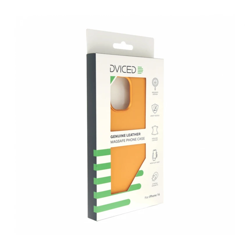 Dviced Leather maska sa MagSafe-om za iPhone 16 - Orange