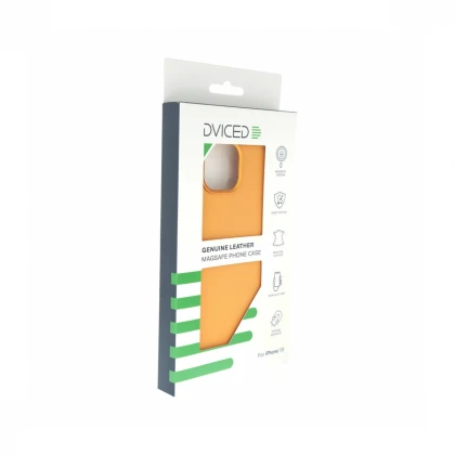 Dviced Leather maska sa MagSafe-om za iPhone 15 - Orange