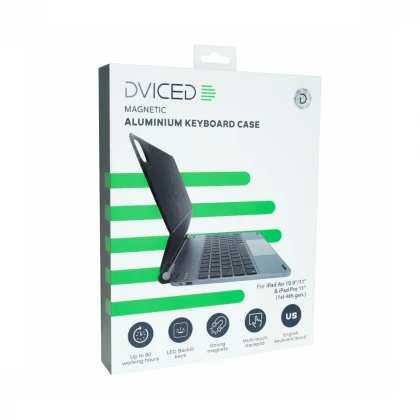 Dviced Magnetna aluminijumska futrola sa tastaturom za iPad Air/Pro 11&#34; - US - tamno siva
