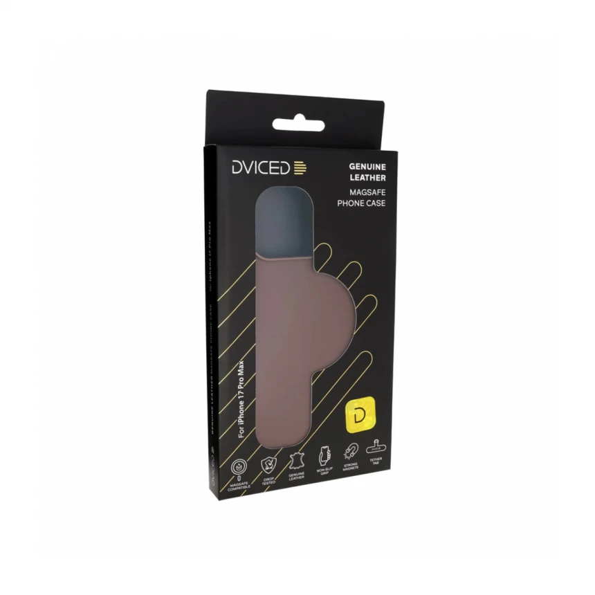 Dviced MagSafe kožna futrola za iPhone 17 Pro Max, braon