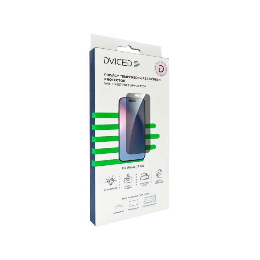 Dviced Privacy ojačana zaštita za ekran sa aplikatorom protiv prašine - iPhone 17 Pro