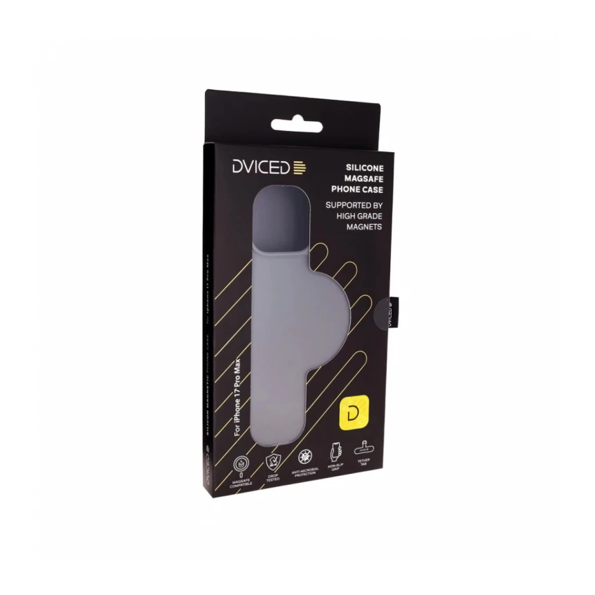 Dviced Silikonska MagSafe maska za iPhone 17 Pro Max, siva