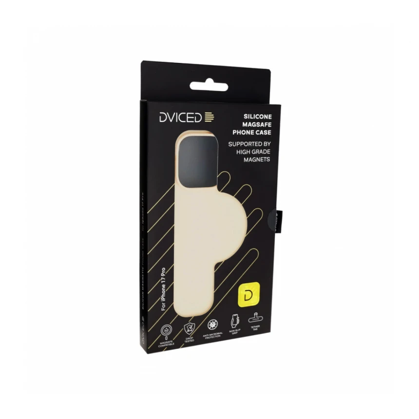 Dviced Silikonska MagSafe maska za iPhone 17 Pro, bež