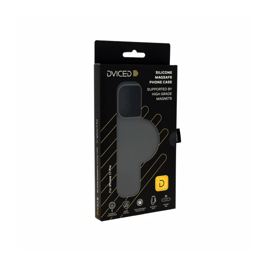 Dviced Silikonska MagSafe maska za iPhone 17 Pro, siva