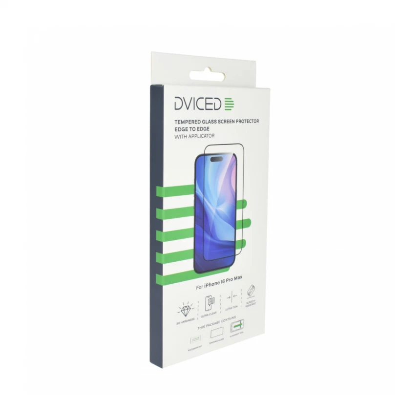 Dviced Tempered zaštitno staklo od ivice do ivice za iPhone 16 Pro Max sa aplikatorom