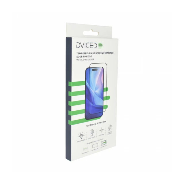 Dviced Tempered zaštitno staklo od ivice do ivice za iPhone 16 Pro Max sa aplikatorom