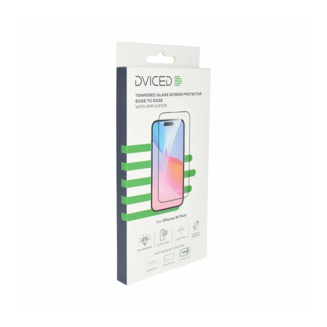 Dviced Tempered zaštitno staklo od ivice do ivice za iPhone 16 Plus sa aplikatorom