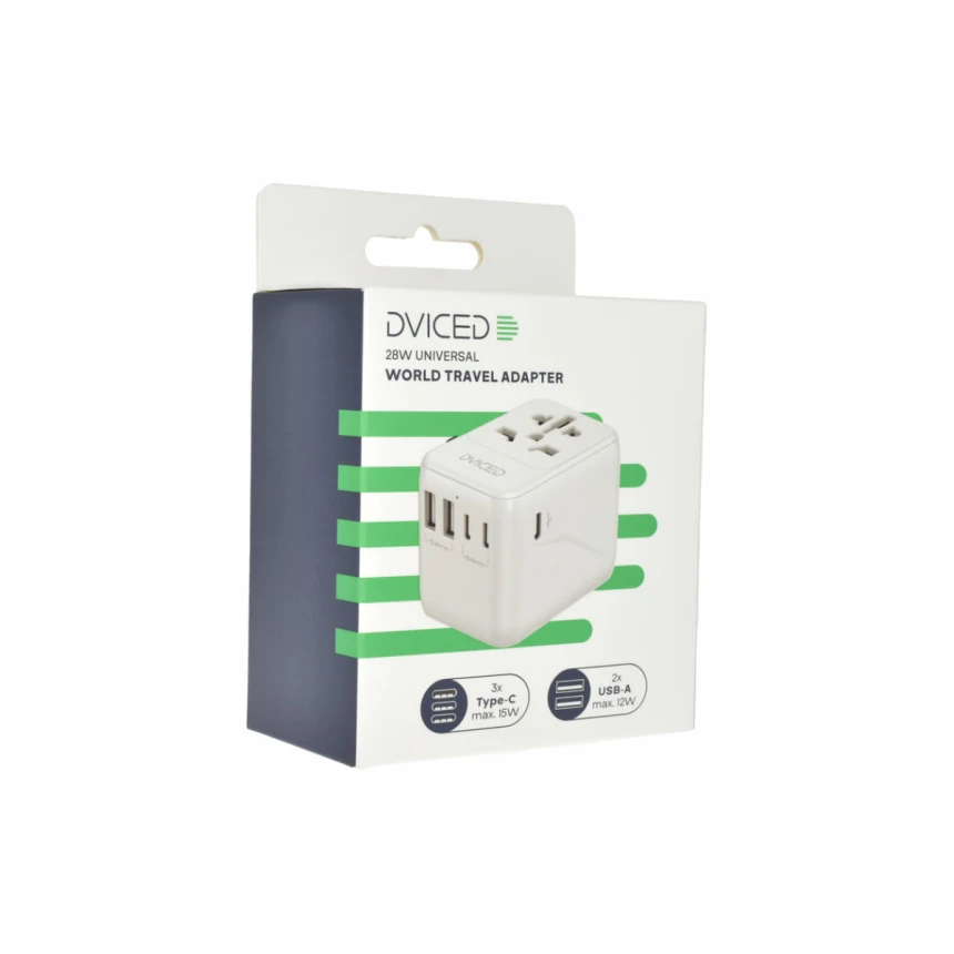 Dviced Univerzalni putni adapter 28W - White
