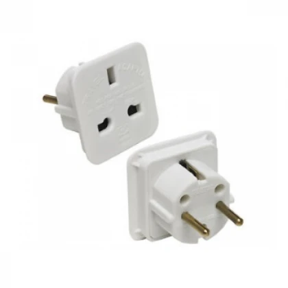 E-GREEN Adapter Euro utikač - UK utičnica bela 