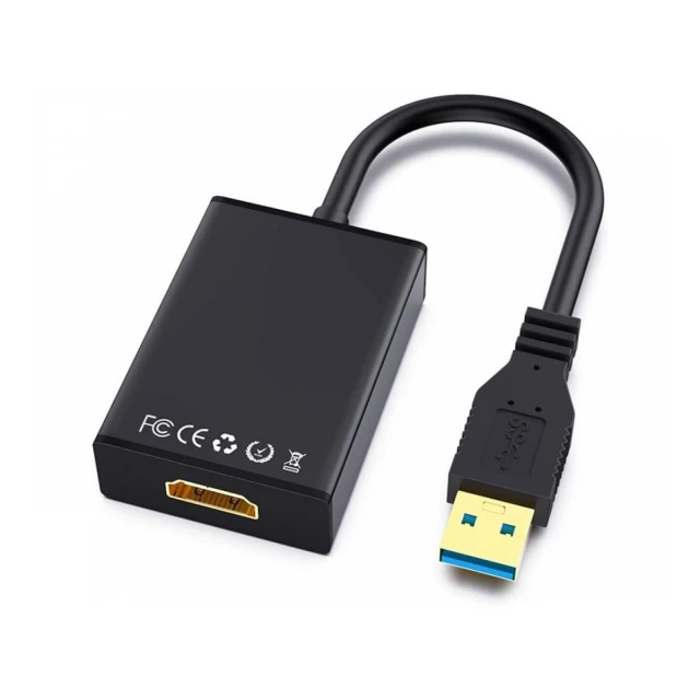 E-GREEN Adapter USB 3.0 (M) -  HDMI (F) crni 