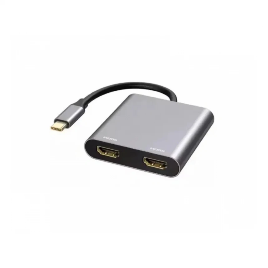E-GREEN Adapter USB 3.1 tip C (M) - 2 x HDMI