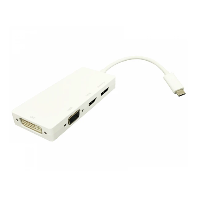 E-GREEN Adapter USB 3.1 tip C (M) - Display Port + HDMI + VGA + DVI (F) beli 