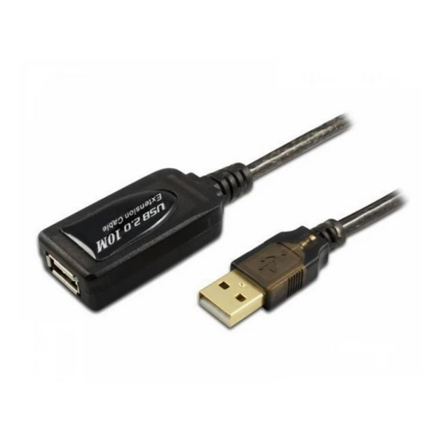 E-GREEN Kabl sa pojačivačem USB A - USB A M/F 10m crni 