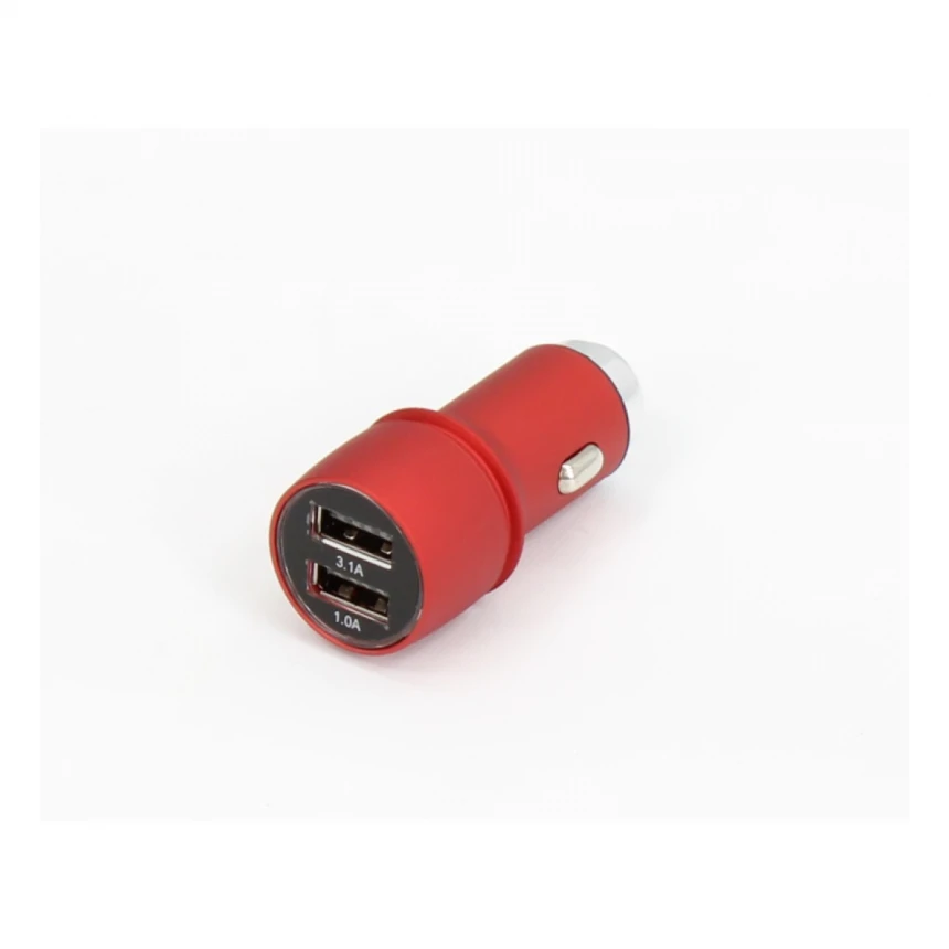 E-GREEN Punjač za auto 2xUSB port 5V 3.1A crveni
