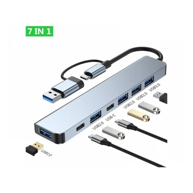 E-GREEN USB 3.0/3.1 tip C - HUB Superbrzi 5-port USB 3.0 + 2x Tip C 