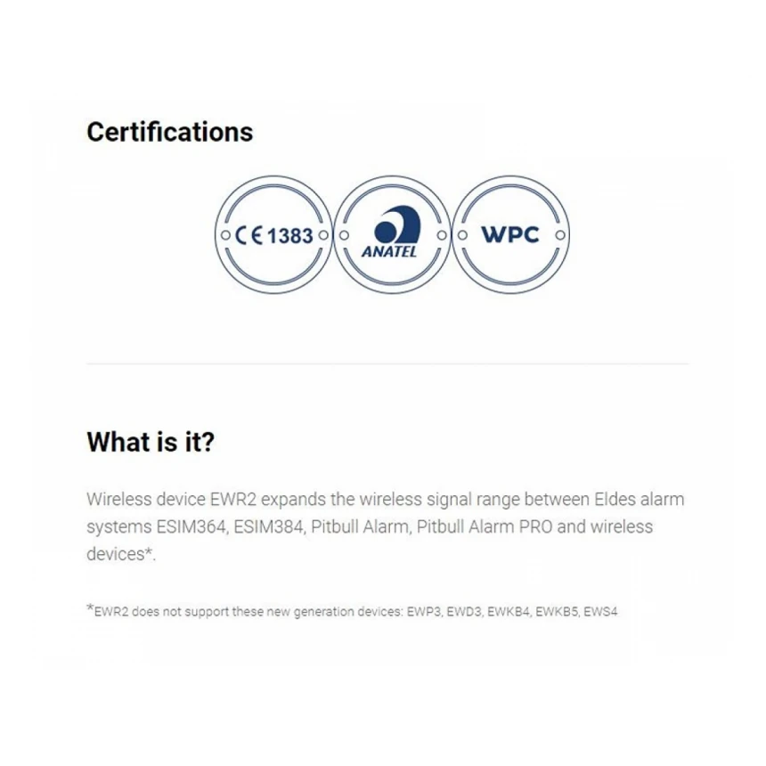 ELDES EWR2 Bez.ripiter signala 