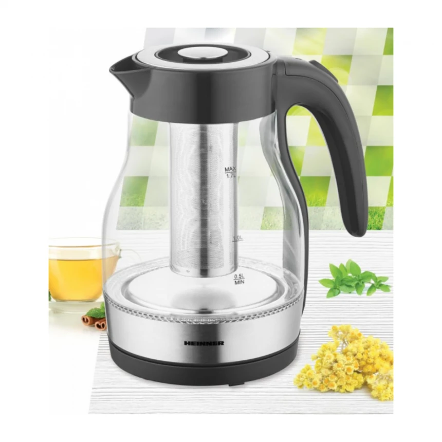 Električno kuvalo HEINNER HEK-TF2200GBK 1,7l/2200W/filter za čaj/inox