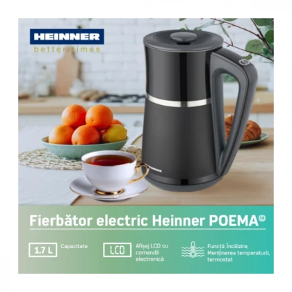 Električno kuvalo HEINNER HEK-D22002WBK 1,7l/displej