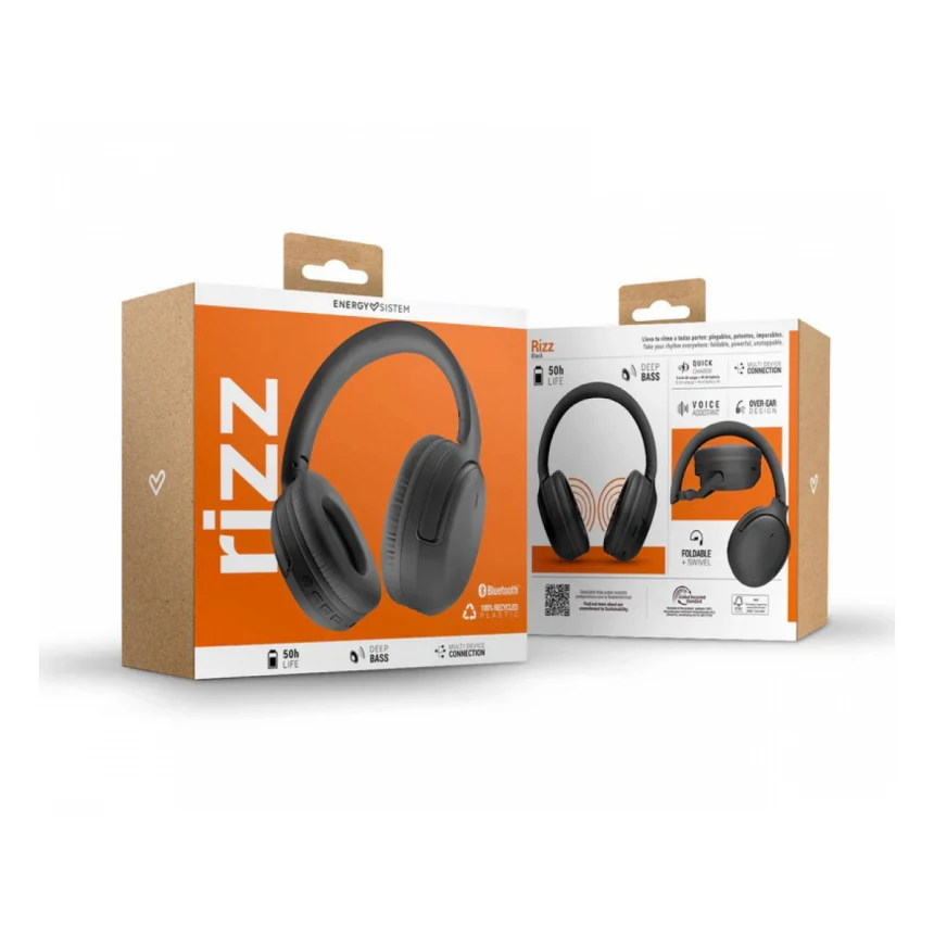 ENERGY SISTEM Black Rizz slušalice crne (M45967) 