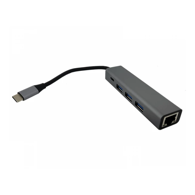 FAST ASIA Adapter-konvertor TIP C na 3xUSB 3.0+TIP C+RJ45 