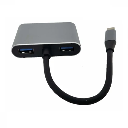 FAST ASIA Adapter-konvertor TIP C na 2xUSB 3.0+TIP C+RJ45 