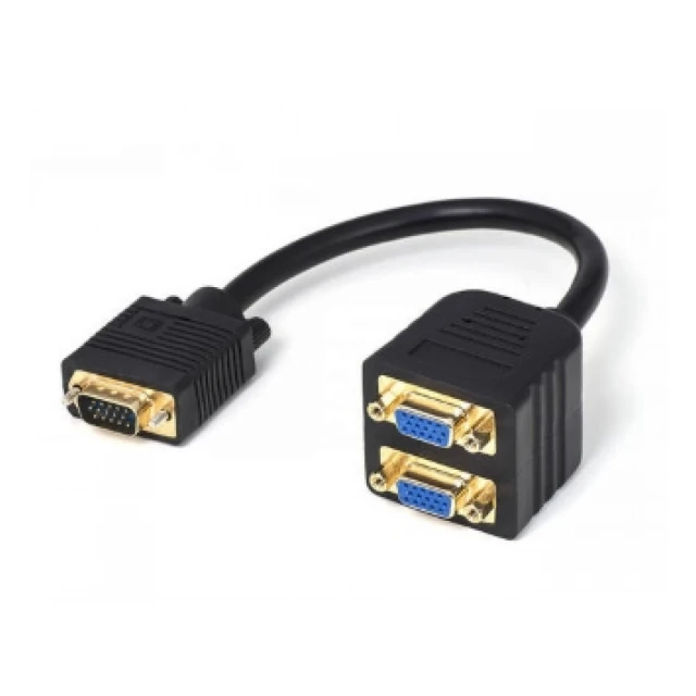 FAST ASIA Adapter VGA - VGA M/2F (spliter) crni 