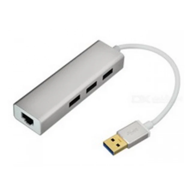 FAST ASIA USB 3.0 - HUB 3port + RJ45 (ž) siva 