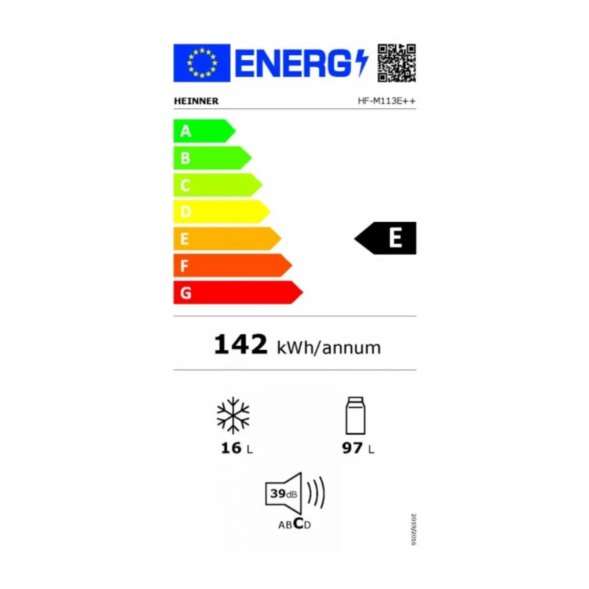 Frižider HEINNER HF-M113E++ 113l(97+16l)/55,3x84,5cm/Beli